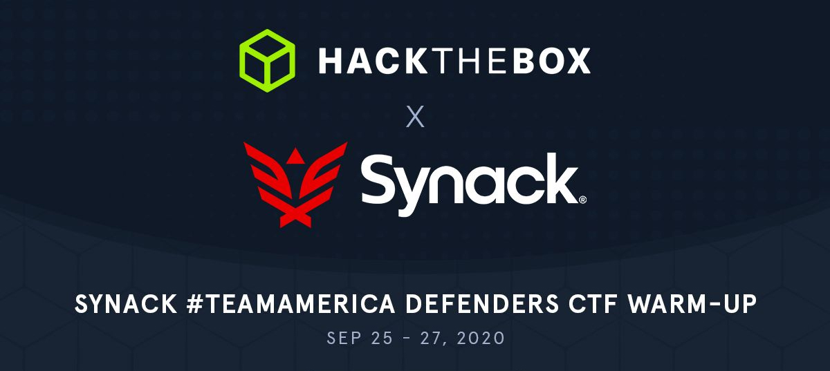 Hack The Box & Synack Red Team: Team America Defenders CTF Warm-Up